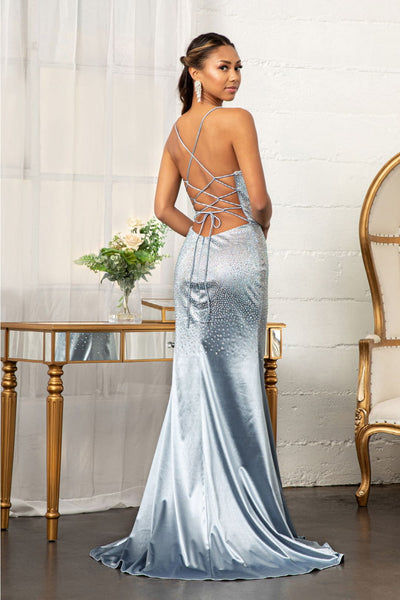 Beaded Satin Mermaid Dress by Elizabeth K GL3045 - Long Formal Dresses