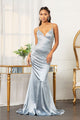 Beaded Satin Mermaid Dress by Elizabeth K GL3045 - XS / Light Blue - Long Formal Dresses