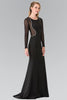 Beaded Sheer Long Sleeve Gown by Elizabeth K GL2284 - Long Formal Dresses