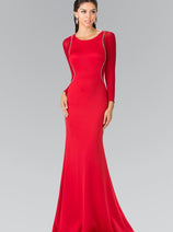 Beaded Sheer Long Sleeve Gown by Elizabeth K GL2284