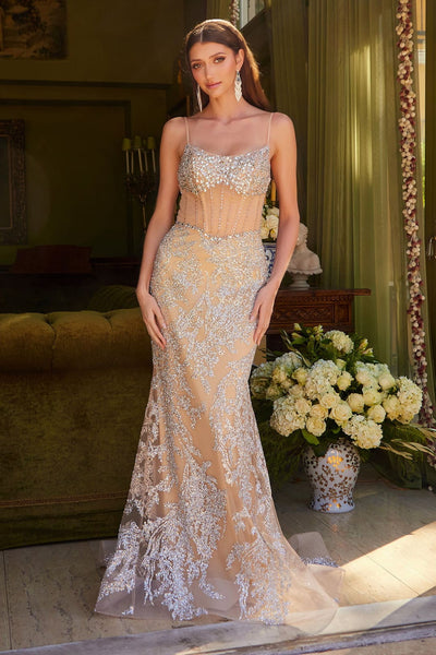 Beaded Sheer Mermaid Dress by GLS Gloria GL3614 - Long Formal Dresses