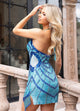 Rachel Allan 40505 Beaded Short Halter Fringe Dress