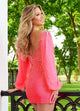 Rachel Allan 40257 Beaded Short Long Sleeve Dress