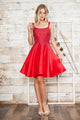 Poly USA 8958 Beaded Short Sleeveless Dress