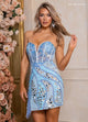 Rachel Allan 40483 Beaded Short Strapless Fringe Dress
