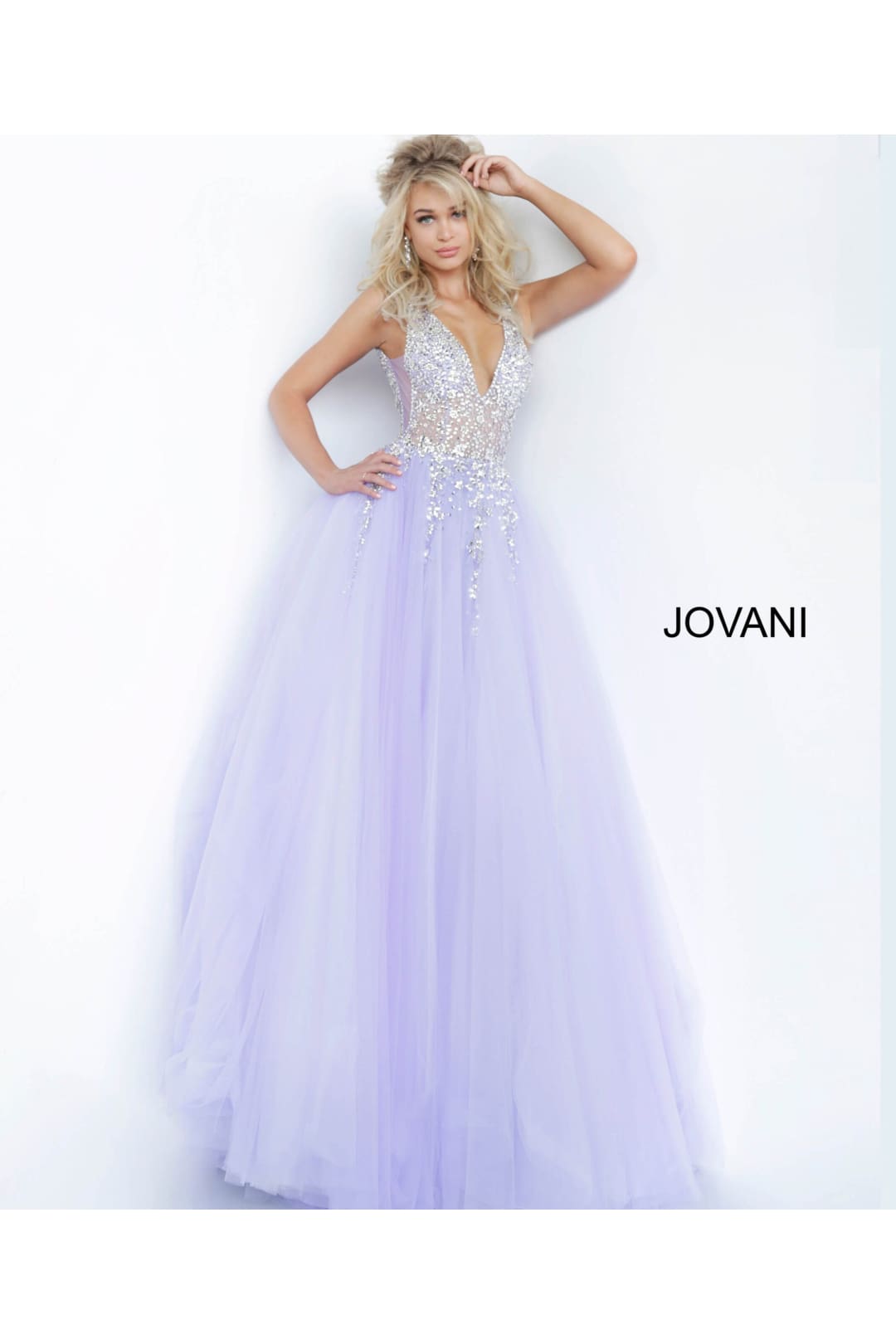 Beaded Sleeveless A-line Gown by Jovani 65379 - Long Formal Dresses