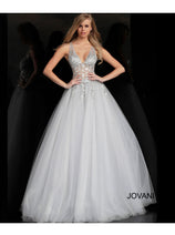 Beaded Sleeveless A-line Gown by Jovani 65379