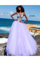 Beaded Sleeveless A-line Gown by Jovani 65379 - 00 / Lilac - Long Formal Dresses