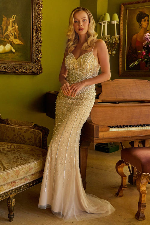 Beaded Sleeveless Gown by GLS Gloria GL3580 - Long Formal Dresses