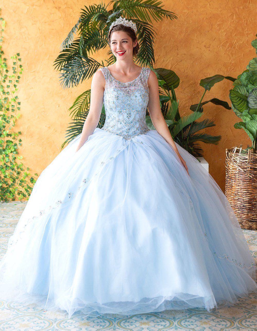 Beaded Sleeveless Illusion Quinceanera Dress by Calla KY77621X-Quinceanera Dresses-ABC Fashion