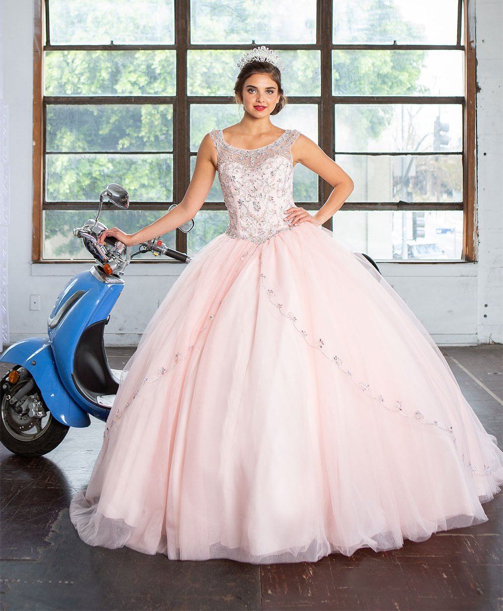 Beaded Sleeveless Illusion Quinceanera Dress by Calla KY77621X-Quinceanera Dresses-ABC Fashion