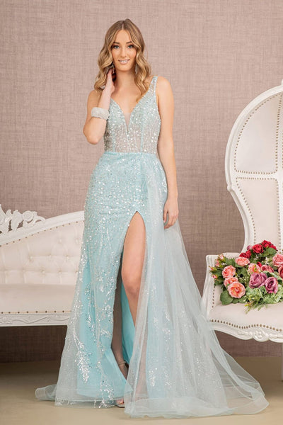 Beaded Sleeveless Overskirt Gown by GLS Gloria GL3119 - Long Formal Dresses