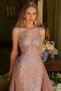 Beaded Sleeveless Overskirt Gown by GLS Gloria GL3617 - Long Formal Dresses