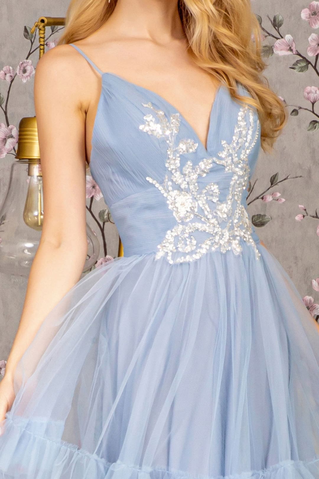 Beaded Sleeveless Tiered Ruffled Gown by GLS Gloria GL3452 - Long Formal Dresses