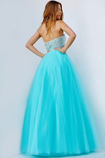 Beaded Strapless A-line Gown by Jovani 52131 - Long Formal Dresses