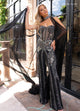 Rachel Allan 50305 Beaded Strapless Cape Jumpsuit