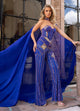 Rachel Allan 50305 Beaded Strapless Cape Jumpsuit