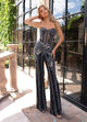 Rachel Allan 50305 Beaded Strapless Cape Jumpsuit