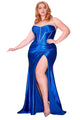 Beaded Strapless Prom Gown 2025 Elegant Corset Evening Dress - Royal / 16 - Prom