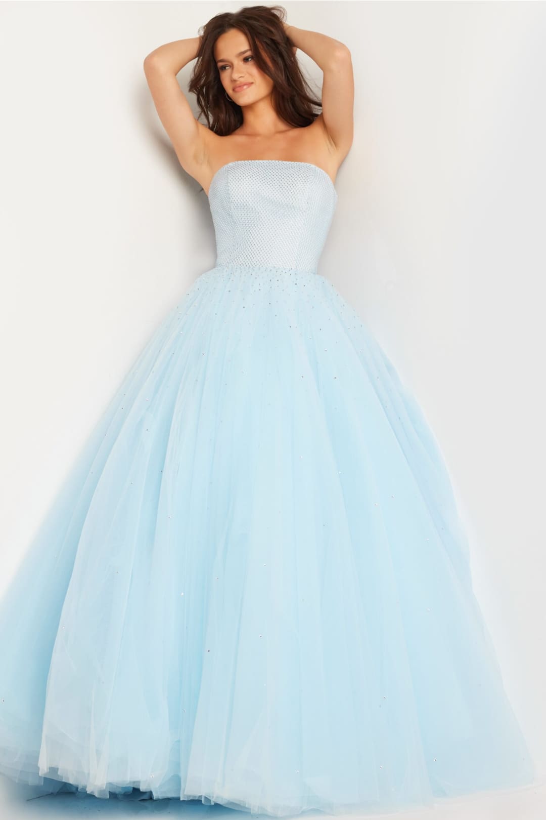 Beaded Tulle Strapless A-line Gown by Jovani 25991 - Long Formal Dresses