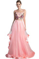 Beaded Two-Piece Tulle Evening Dress 2025 Formal Gown - Peach / 2 - Prom