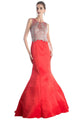 Bedazzled Mermaid Gown 2025 Sparkling Formal Dress - Red / 2 - Prom