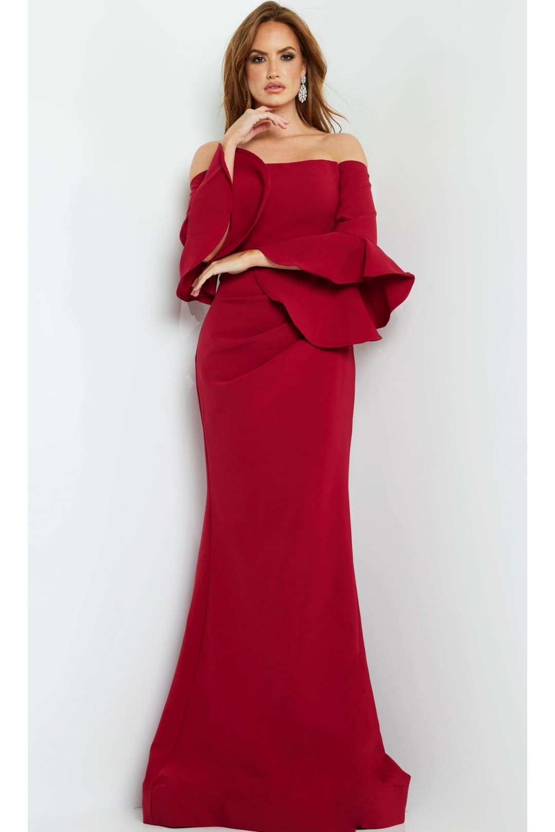 Bell-Sleeve Designer Evening Gown: Jovani 07065 - Apparel & Accessories > Clothing > Dresses