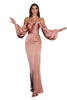 Billowy Sleeve Soft Satin Gown 2025 Elegant Formal Dress - Mauve / 10 - Prom