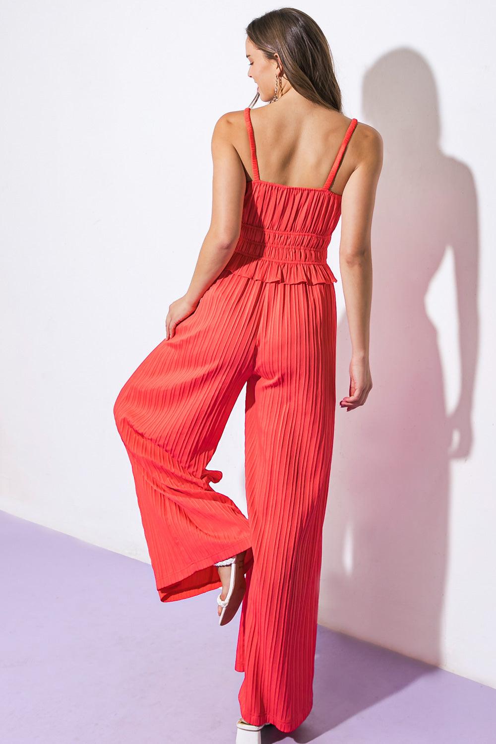 Flying Tomato CORAL RED JUMPSUIT