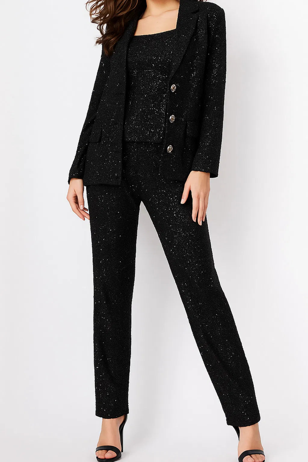 Sequin Embellished Long Sleeve Pantsuit By Jovani 25773