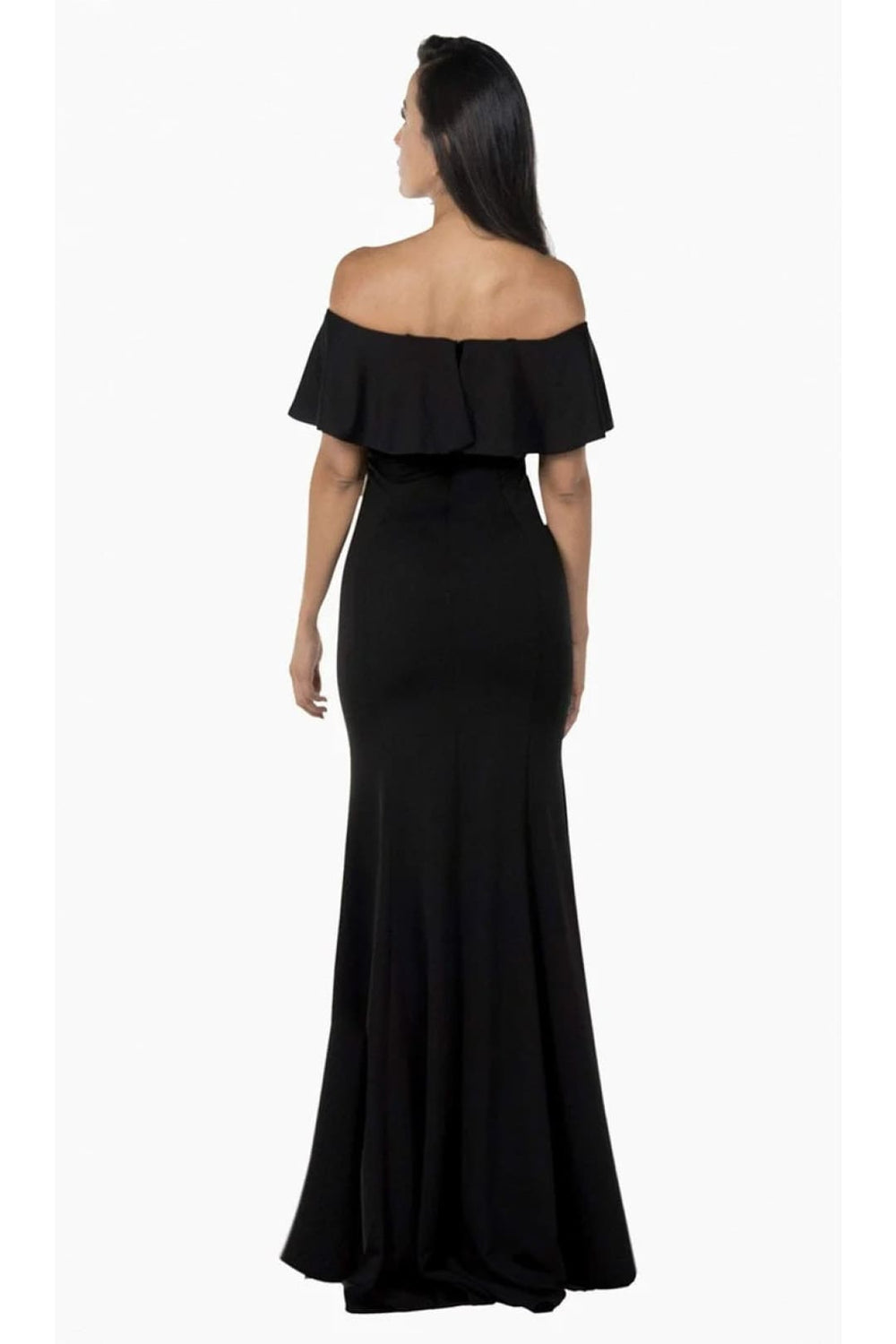 inexpensive black bridesmaid dresses Dresses-Inexpensive POLY USA 8146 Ruffle Off Shoulder Knee Length Dress