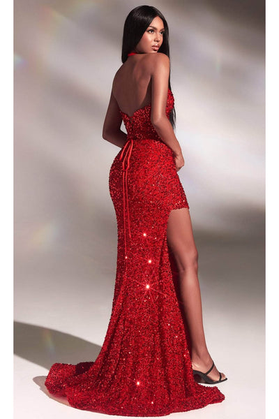 Ladivine CD883 - Halter Cutout Prom Evening Dress - Prom