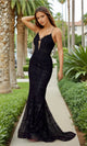 Narianna-Beaded-Bodice Long Glitter Prom Dress with Corset