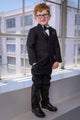 Conjunto de esmoquin infantil "Princeton" de 5 piezas en color negro