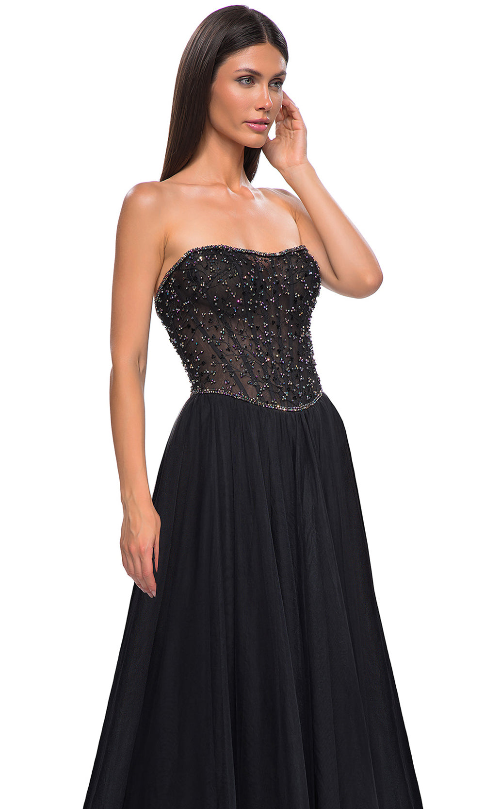 La Femme 32856 Beaded Bodice A-Line Prom Gown
