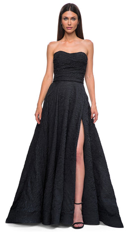 La Femme 32893 Sweetheart Neckline Jacquard Prom Gown