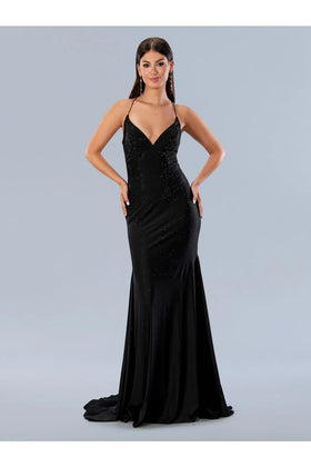 Black Prom Dress Mermaid Formal Evening Gown Stella Couture 24148