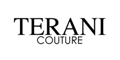 Black text logo displaying ’TERANI COUTURE’ in a clean, elegant font style.