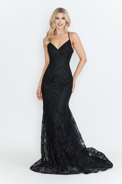 Red Carpet Dress V-Neck Spaghetti Strap Mermaid Gown By Lenovia 8338