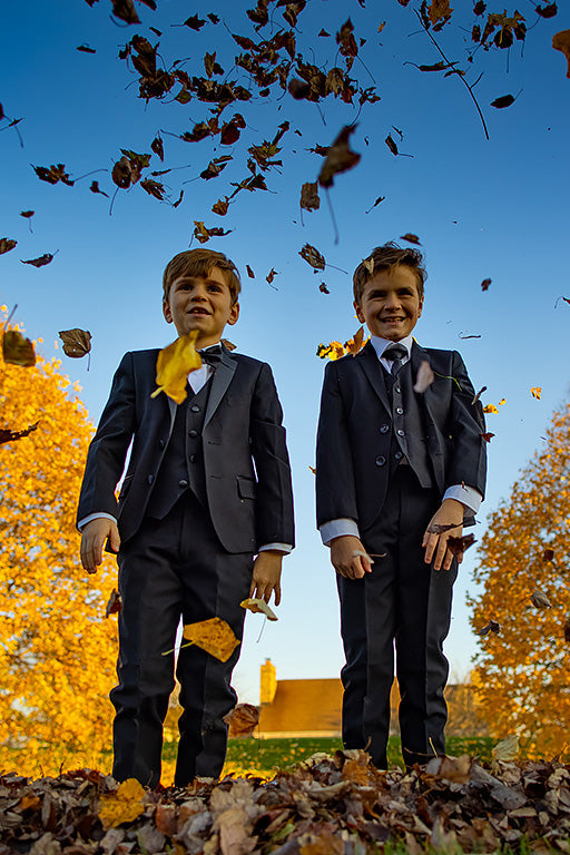 "Kingston" 5-Piece Kids Tuxedo Set in Onyx Black
