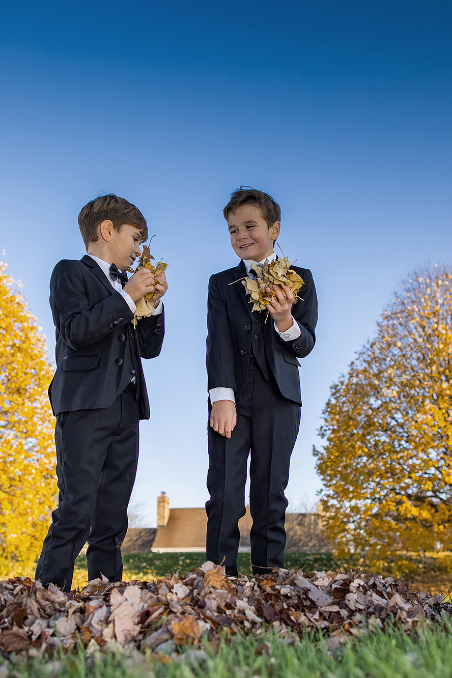 "Kingston" 5-Piece Kids Tuxedo Set in Onyx Black