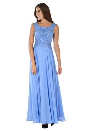 Long Sleeveless Gown By Poly USA 7810