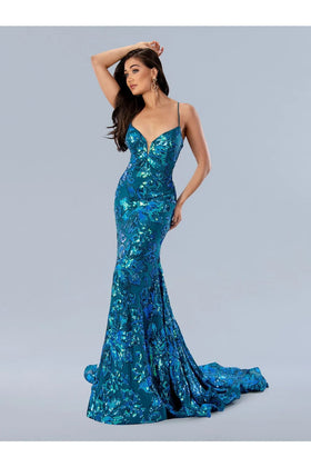Blue Prom Dress Mermaid Formal Evening Gown Stella Couture 24239