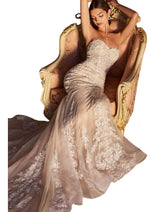 Bridal Dress 2025 Lace Embellished Strapless Wedding Gown