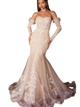 Bridal Dress 2025 Lace Embellished Strapless Wedding Gown