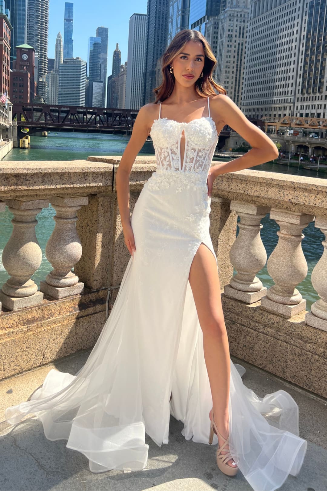 Bridal Dress Sheath Embroidered Gala Gown By Amelia Couture 7064 - Dress