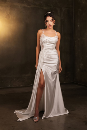 Sheath Wedding Dresses | Ivory Bridal Gown by MQ2145