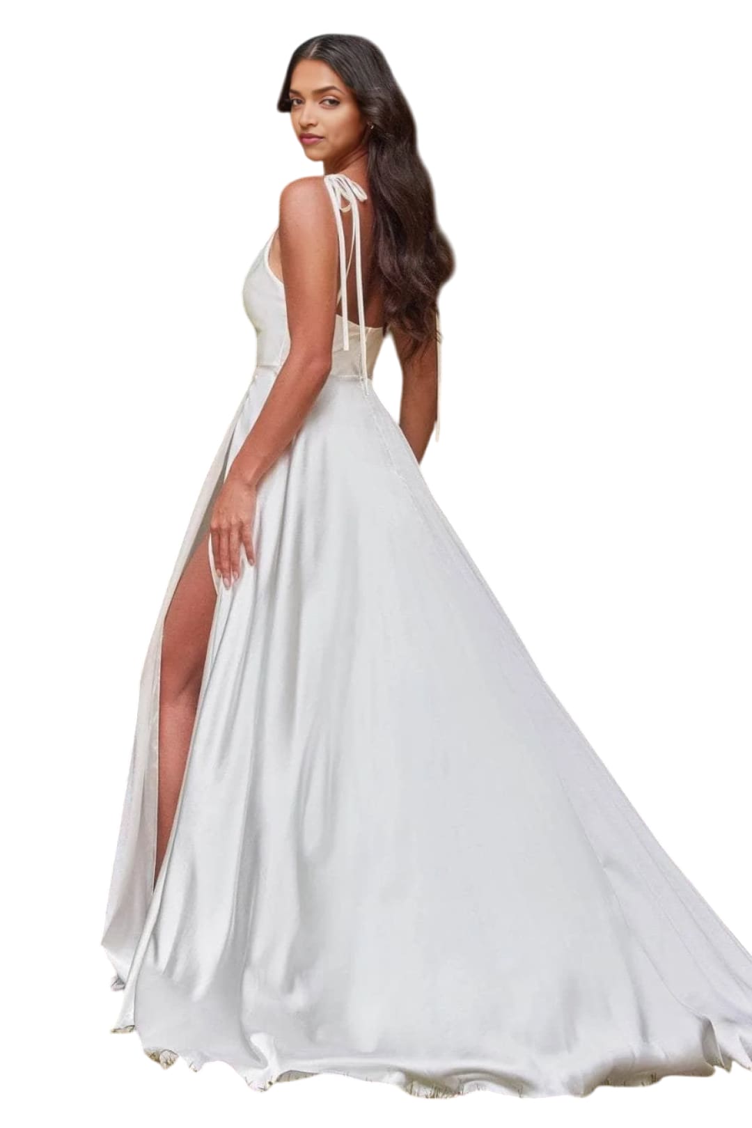 Bridal Gown 2025 Cowl Neck Satin A-Line Wedding Dress - Prom