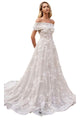 Bridal Gown 2025 Floral Applique Strapless Elegant Wedding Dress - Off White / 2 - Prom