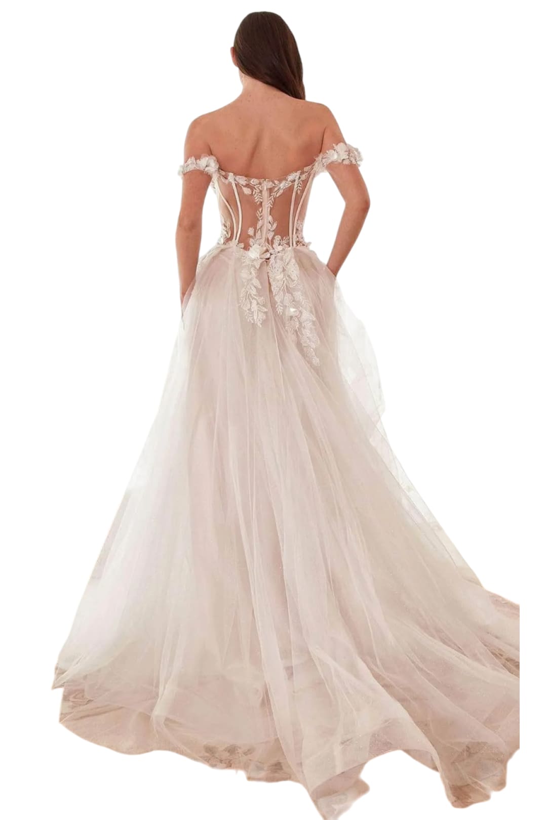 Bridal Gown 2025 Floral Off-Shoulder Elegant Wedding Dress - Prom